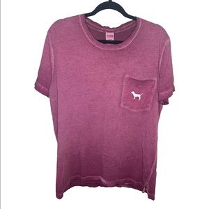 Victoria’s Secret PINK Berry Colored Short Sleeve T-Shirt with Pocket